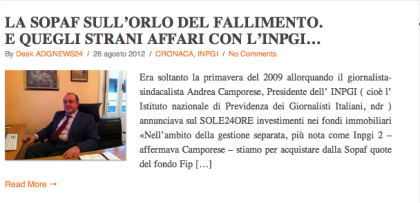 A giudizio per truffa Andrea Camporese, presidente INPGI l’istituto di previdenza dei giornalisti A giudizio per truffa Andrea Camporese, presidente INPGI l’istituto di previdenza dei giornalisti