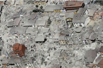 Amatrice vista dall'alto