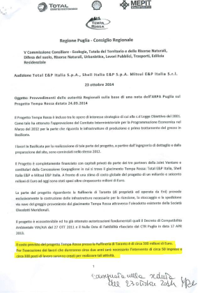 Audizione di Tempa Rossa al Consiglio Regionale della Puglia item-thumbnail