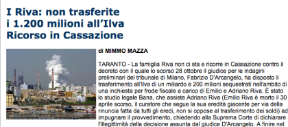 Come scriveva Il Corriere del Giorno è stata erogata la seconda rata del “prestito-ponte” delle banche all’ ILVA Come scriveva Il Corriere del Giorno è stata erogata la seconda rata del “prestito-ponte” delle banche all’ ILVA