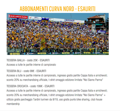 Altro che Taranto ! A Parma, 9mila abbonati in Serie D: ecco come si ama la propria squadra Altro che Taranto ! A Parma, 9mila abbonati in Serie D: ecco come si ama la propria squadra