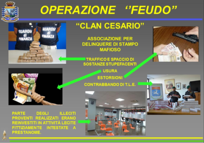 Operazione “Feudo” . Eseguiti dalla DDA di Lecce e Guardia di Finanza di Taranto 38 arresti. 27 per associazione per delinquere di stampo mafioso Operazione “Feudo” . Eseguiti dalla DDA di Lecce e Guardia di Finanza di Taranto 38 arresti. 27 per associazione per delinquere di stampo mafioso