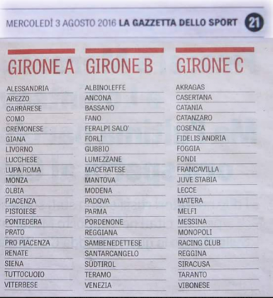 Per la Gazzetta dello Sport il Taranto è stato ripescato in serie C ( Lega Pro) item-thumbnail