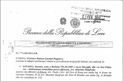 L’ex pm di Trani Savasta a giudizio per la “masseria magica” item-thumbnail