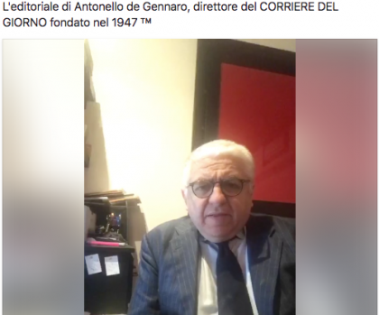 Una nuova iniziativa del Corriere del Giorno: l’editoriale in diretta sui social network Una nuova iniziativa del Corriere del Giorno: l’editoriale in diretta sui social network