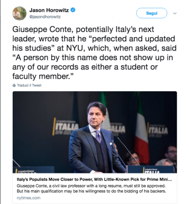 M5S: un nuovo falso “a propria insaputa” ? Le cose che non tornano nel curriculum di Giuseppe Conte item-thumbnail