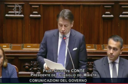 Il premier Conte chiede alla fiducia alla Camera e presenta il programma di governo Il premier Conte chiede alla fiducia alla Camera e presenta il programma di governo