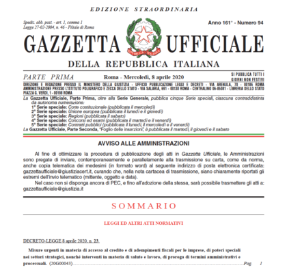 Decreto liquidità, il testo integrale. Attività in Italia e nessun dividendo per chi chiede prestiti alle banche item-thumbnail