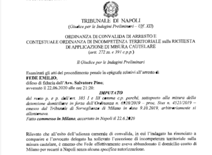 Il Tribunale di Napoli convalida l’arresto di Fede: “Uomo intelligente e furbo” item-thumbnail