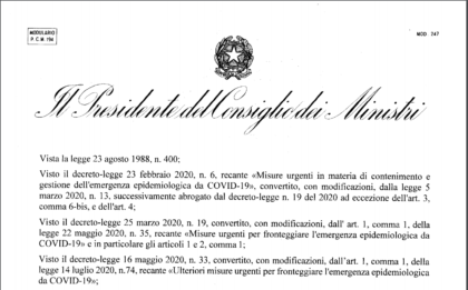 Le nuove misure del nuovo Dpcm per il Covid19 Le nuove misure del nuovo Dpcm per il Covid19