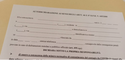 Autocertificazione, ecco il modulo valido in tutta Italia item-thumbnail