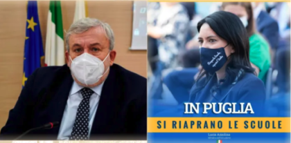 La ministra Azzolina contro Emiliano per le scuole chiuse in Puglia: “Pochi contagi, riapra subito: problema è sanità regionale” La ministra Azzolina contro Emiliano per le scuole chiuse in Puglia: “Pochi contagi, riapra subito: problema è sanità regionale”
