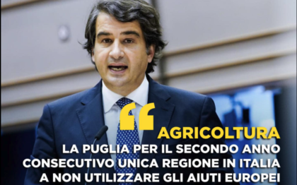 Fitto: “La Puglia ancora una volta unica regione italiana a non utilizzare 95 milioni di aiuti europei! Fitto: “La Puglia ancora una volta unica regione italiana a non utilizzare 95 milioni di aiuti europei!