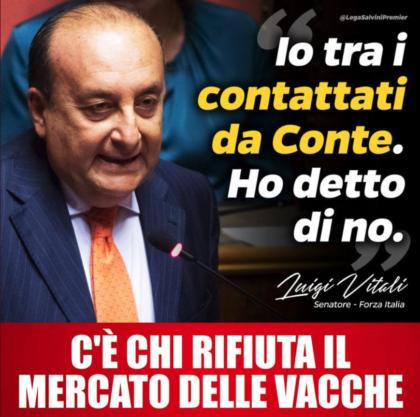 IL “TRASFORMISTA” LUIGI VITALI DA FORZA ITALIA AL PREMIER CONTE, PASSANDO PER LA LEGA… IL “TRASFORMISTA” LUIGI VITALI DA FORZA ITALIA AL PREMIER CONTE, PASSANDO PER LA LEGA…
