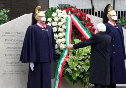 16 MARZO 1978 : SEQUESTRO ALDO MORO. IL PRESIDENTE MATTARELLA RENDE OMAGGIO IN VIA MARIO FANI item-thumbnail