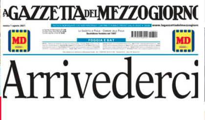 ECCO PERCHE’ LA GAZZETTA DEL MEZZOGIORNO DA DOMANI NON ESCE NELLE EDICOLE DI PUGLIA E BASILICATA ECCO PERCHE’ LA GAZZETTA DEL MEZZOGIORNO DA DOMANI NON ESCE NELLE EDICOLE DI PUGLIA E BASILICATA