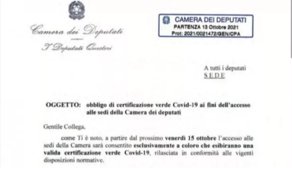 IL GREEN PASS DIVENTA OBBLIGATORIO ANCHE ALLA CAMERA DEI DEPUTATI item-thumbnail